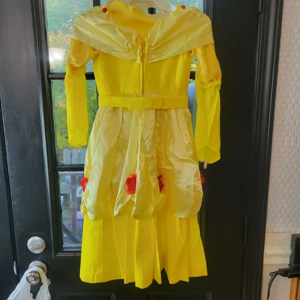 Disney Princess Belle Beauty the Beast Costume Girls Sz 5 Halloween Vtg Handmade